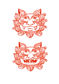 Red Shisa Print